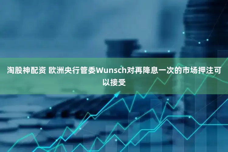 淘股神配资 欧洲央行管委Wunsch对再降息一次的市场押注可以接受