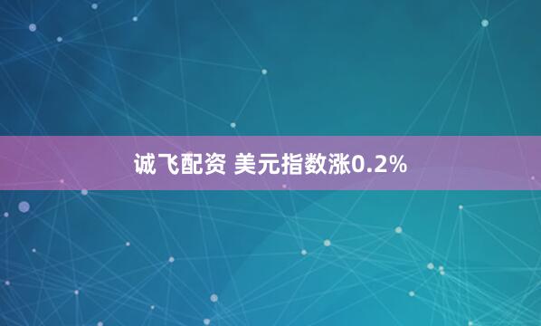 诚飞配资 美元指数涨0.2%